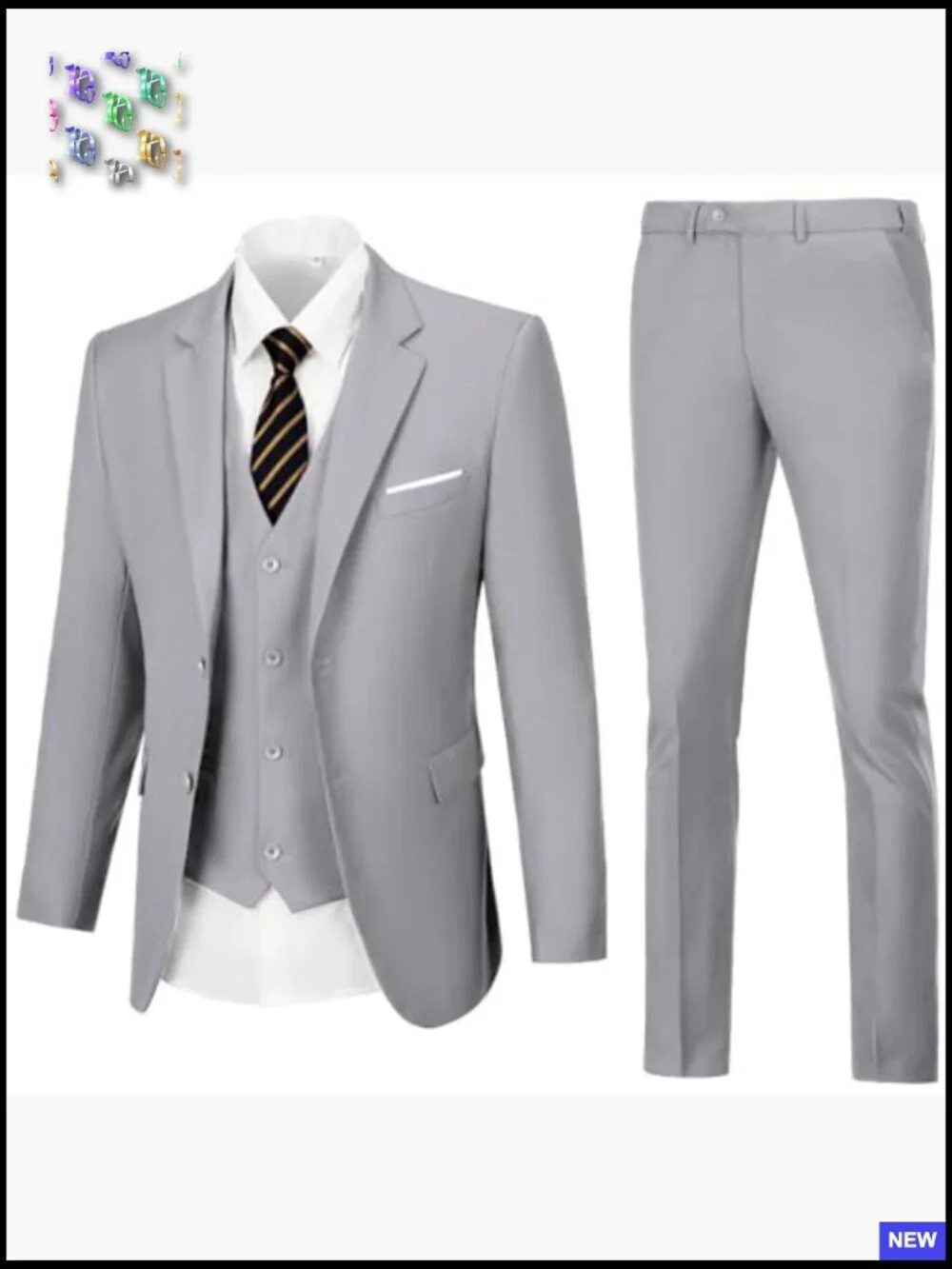 Slim Fit Three-Piece Suit Formal Business Tuxedo Wedding Prom Groom
